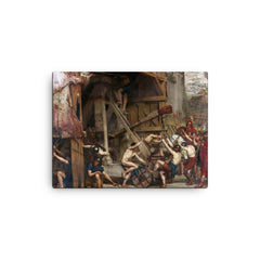 The Catapult by Edward Poynter, 1868 canvas print on a plain backdrop in size 12"x16".