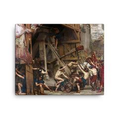 The Catapult by Edward Poynter, 1868 canvas print on a plain backdrop in size 16"x20".