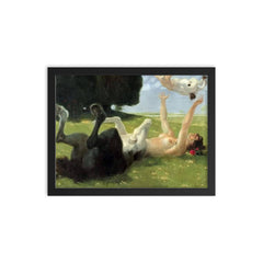 The Centaur Playing With Her Child by Otto Soltau, 1909 framed print on a plain backdrop in size 12"x16".