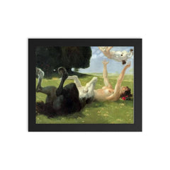 The Centaur Playing With Her Child by Otto Soltau, 1909 framed print on a plain backdrop in size 8"x10".