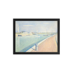 The Channel of Gravelines Petit Fort Philippe by Georges Seurat framed print on a plain backdrop in size 12"x16".