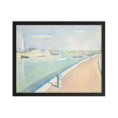 The Channel of Gravelines Petit Fort Philippe by Georges Seurat framed print on a plain backdrop in size 16"x20".