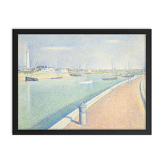 The Channel of Gravelines Petit Fort Philippe by Georges Seurat framed print on a plain backdrop in size 18"x24".