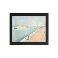 The Channel of Gravelines Petit Fort Philippe by Georges Seurat framed print on a plain backdrop in size 8"x10".