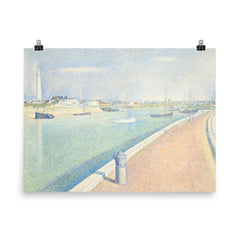 The Channel of Gravelines Petit Fort Philippe by Georges Seurat poster on a plain backdrop in size 8"x10".