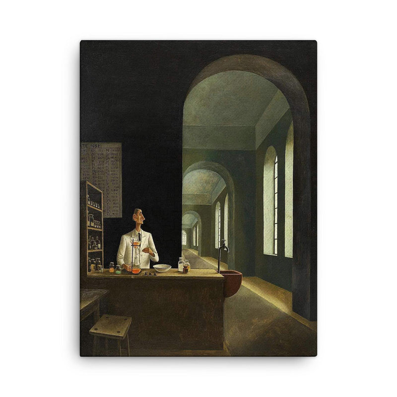 The Chemist by Franz Sedlacek, 1932 canvas print on a plain backdrop in size 18
