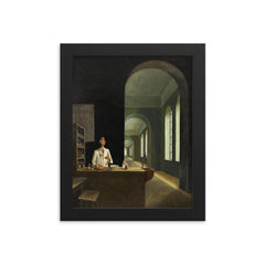 The Chemist by Franz Sedlacek, 1932 framed print on a plain backdrop in size 8"x10".