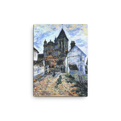 The Church by Claude Monet, 1878 canvas print on a plain backdrop in size 12"x16".