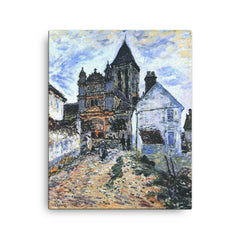 The Church by Claude Monet, 1878 canvas print on a plain backdrop in size 16"x20".