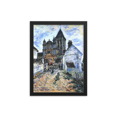 The Church by Claude Monet, 1878 framed print on a plain backdrop in size 12"x16".
