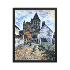 The Church by Claude Monet, 1878 framed print on a plain backdrop in size 16"x20".
