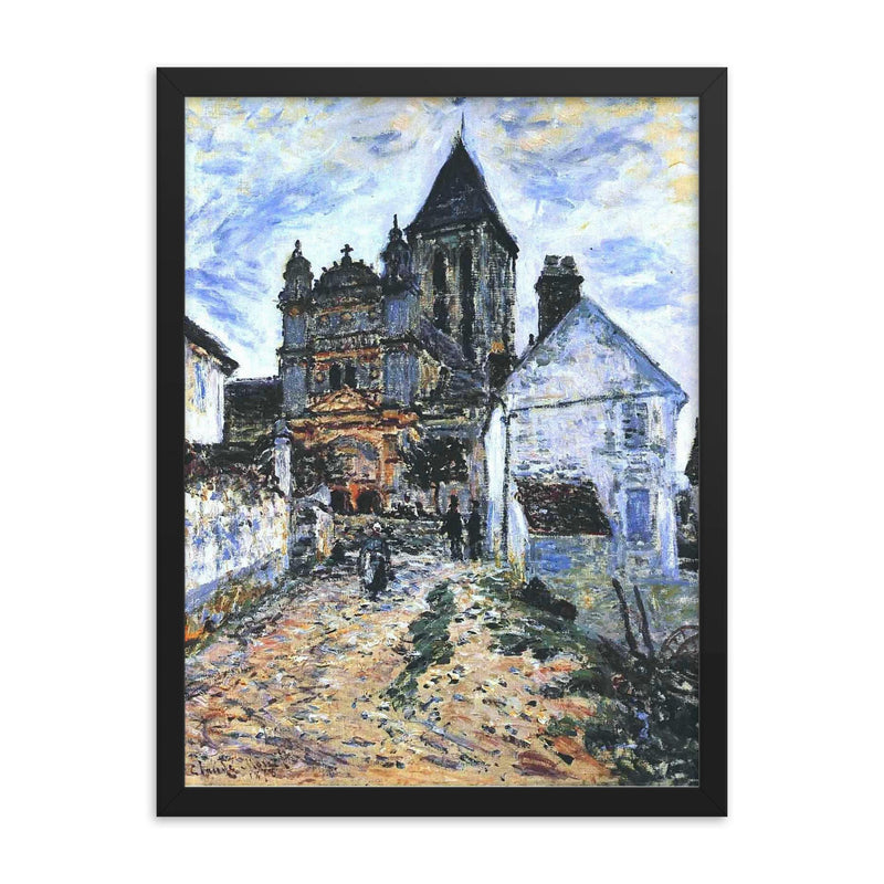The Church by Claude Monet, 1878 framed print on a plain backdrop in size 18