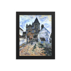 The Church by Claude Monet, 1878 framed print on a plain backdrop in size 8"x10".