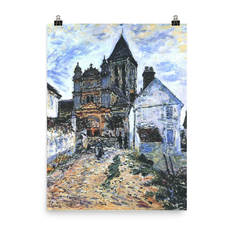 The Church by Claude Monet, 1878 poster on a plain backdrop in size 8