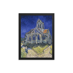 The Church in Auvers-sur-Oise, View from the Chevet by Vincent van Gogh, 1890 framed print on a plain backdrop in size 12"x16".