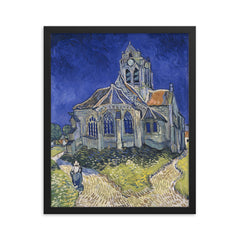 The Church in Auvers-sur-Oise, View from the Chevet by Vincent van Gogh, 1890 framed print on a plain backdrop in size 16"x20".