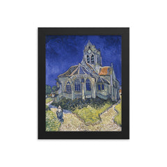 The Church in Auvers-sur-Oise, View from the Chevet by Vincent van Gogh, 1890 framed print on a plain backdrop in size 8"x10".
