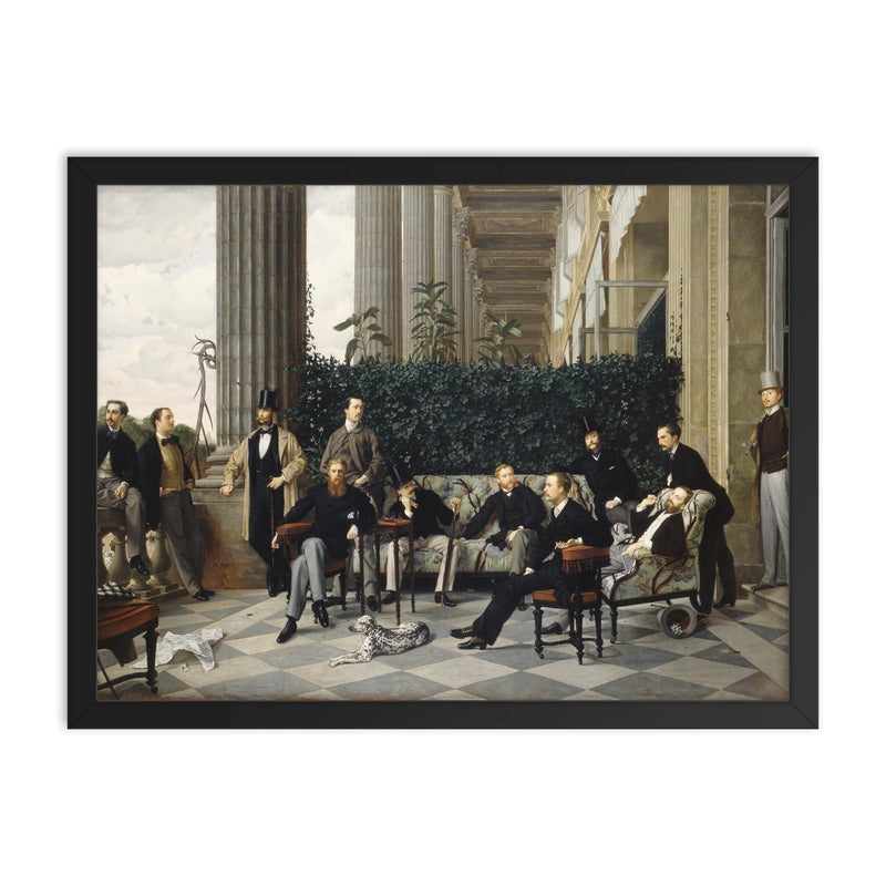 The Circle of the Rue Royale by James Tissot framed print on a plain backdrop in size 18