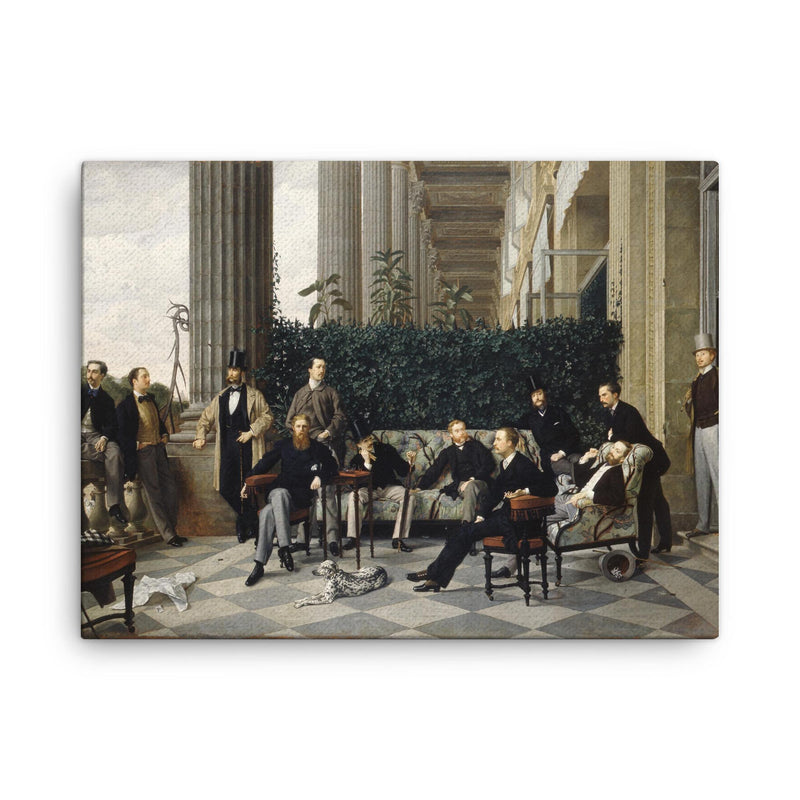 The Circle of the Rue Royale by James Tissot, 1868 canvas print on a plain backdrop in size 18