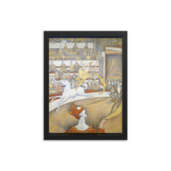 The Circus by Georges Seurat framed print on a plain backdrop in size 12"x16".