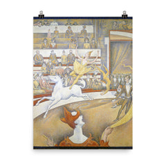 The Circus by Georges Seurat poster on a plain backdrop in size 8"x10".
