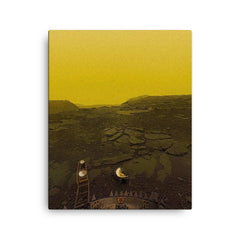 The clearest image ever taken of the surface of Venus canvas print on a plain backdrop in size 16"x20".