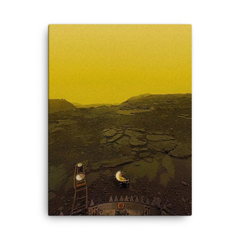 The clearest image ever taken of the surface of Venus canvas print on a plain backdrop in size 18