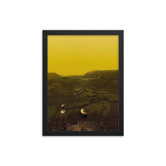 The clearest image ever taken of the surface of Venus framed print on a plain backdrop in size 12"x16".