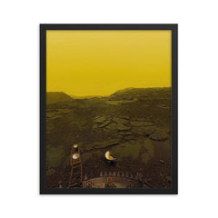 The clearest image ever taken of the surface of Venus framed print on a plain backdrop in size 16"x20".
