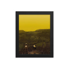 The clearest image ever taken of the surface of Venus framed print on a plain backdrop in size 8"x10".