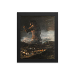 The Colossus by Francisco Goya framed print on a plain backdrop in size 8"x10".