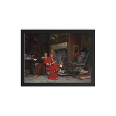The Committee on Moral Books by Jehan-Georges Vibert, 1866 framed print on a plain backdrop in size 12"x16".