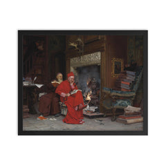 The Committee on Moral Books by Jehan-Georges Vibert, 1866 framed print on a plain backdrop in size 16"x20".