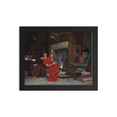 The Committee on Moral Books by Jehan-Georges Vibert, 1866 framed print on a plain backdrop in size 8"x10".