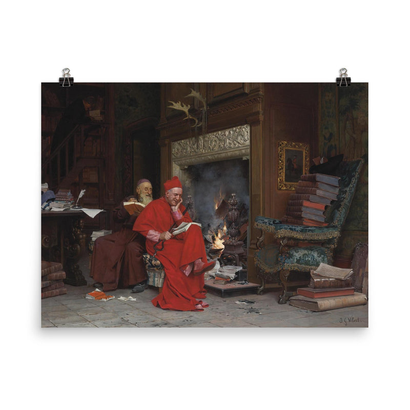 The Committee on Moral Books by Jehan-Georges Vibert, 1866 poster on a plain backdrop in size 8