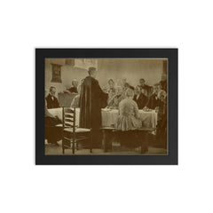 The Communion by Gari Melchers framed print on a plain backdrop in size 8"x10".