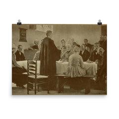The Communion by Gari Melchers poster on a plain backdrop in size 8"x10".