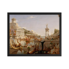 The Consummation of Empire by Thomas Cole framed print on a plain backdrop in size 16"x20".
