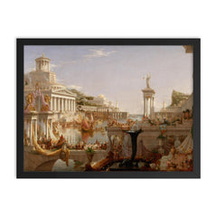 The Consummation of Empire by Thomas Cole framed print on a plain backdrop in size 18"x24".