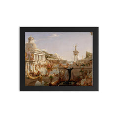 The Consummation of Empire by Thomas Cole framed print on a plain backdrop in size 8"x10".