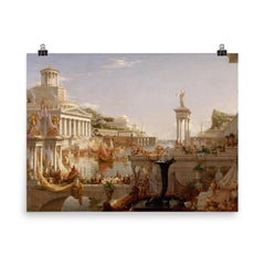 The Consummation of Empire by Thomas Cole poster on a plain backdrop in size 8"x10".