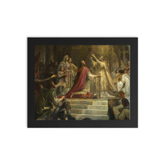 The Coronation of Charlemagne by Friedrich Kaulbach, 1861 framed print on a plain backdrop in size 8"x10".
