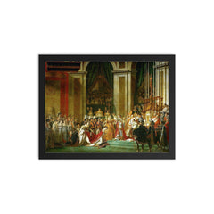The Coronation of Napoleon by Jacques-Louis David framed print on a plain backdrop in size 12"x16".