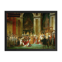 The Coronation of Napoleon by Jacques-Louis David framed print on a plain backdrop in size 18"x24".