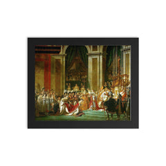 The Coronation of Napoleon by Jacques-Louis David framed print on a plain backdrop in size 8"x10".