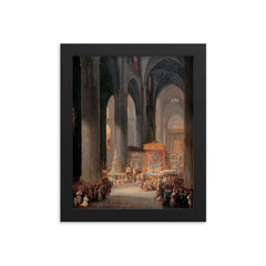 The Corpus Christi Procession Inside Seville Cathedral framed print on a plain backdrop in size 8"x10".