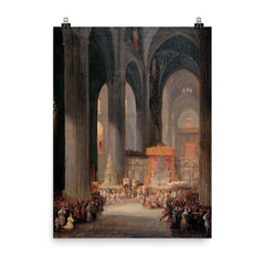 The Corpus Christi Procession Inside Seville Cathedral poster on a plain backdrop in size 8"x10".