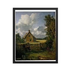 The Cottage in a Cornfield by John Constable, 1817-1833 framed print on a plain backdrop in size 16"x20".