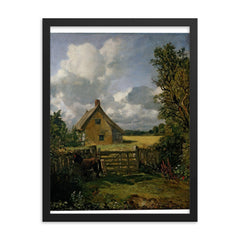 The Cottage in a Cornfield by John Constable, 1817-1833 framed print on a plain backdrop in size 18"x24".