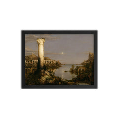 The Course of Empire: Desolation by Thomas Cole, 1836 framed print on a plain backdrop in size 12"x16".